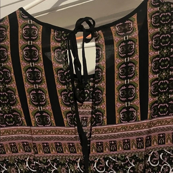 ecate Black and Brown Patterned Long Sleeve Dress - Picture 7 of 9